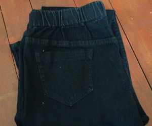 Black Jeans With Elastic Waist