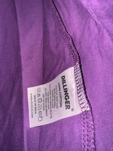 Purple Typography Printed Drop Shoulder Sleeves