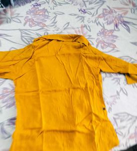 Mustard Button-Down Shirt Top