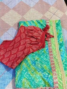 Elegant Green Printed Saree