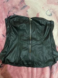 faux leather corset