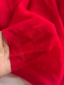 Red Embroidered Dress Material