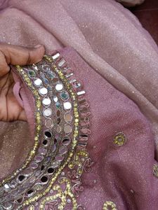 Girl&#39;s Embellished Pink Lehenga Choli