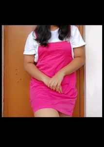 Pink Dungree Dress