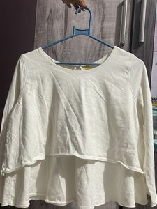 White Stylists Top With Open Back