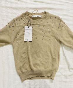 Brand new Zara Embellished Knit sweater