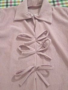 Cute Pink Bow-Front Top