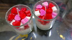 One Glass Heart Candle Handmade