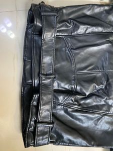 Zara Black Faux Leather Jacket Oversize Hip Length