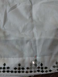 White Kurti with Mirror Work