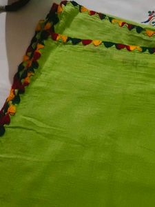 green pure cotton dupatta.