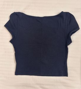 Ribbed V-Neck Crop Top
