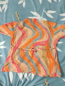 Orange Print Top