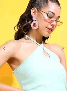 Light Blue Ribbed Tank Top