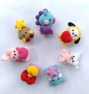 Bt21 Crochet Keychain