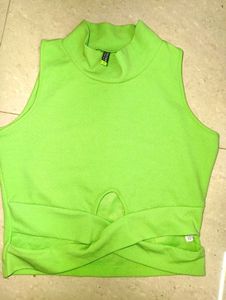 Chic Green Cutout Top