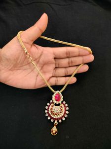 Gold-Tone Ruby &amp; Crystal Necklace