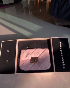 Charles &amp; keith Quilted Boxy Top Handle Bag - Pink