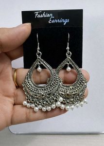 Silver Tone Drop Earrings