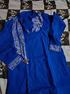 Blue Embroidered Kurta