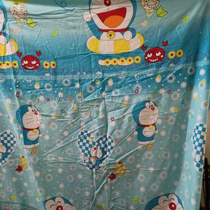 Doraemon Single Bedsheet With Pillow Cover
