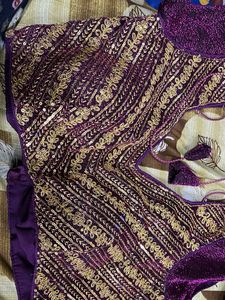 Sequin Embellished Purple Blouse