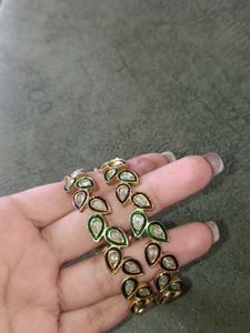 Polki Bangles - Set of 2 Kundan Work