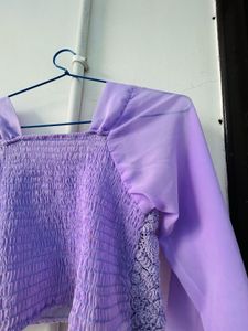 Purple Puff Sleeve Top
