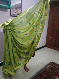 Elegant Green Floral Saree