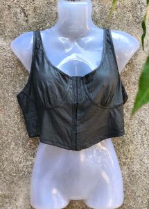 I. CHARCOAL LEATHER CORSET