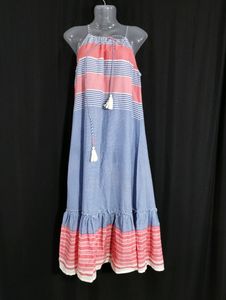 Zudio Blue Printed Sleeveless Dress (Women)