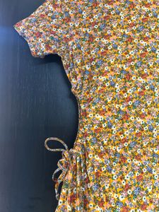 Floral side cutout dress