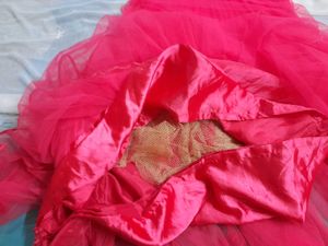 Pink Net Stitched Lehenga &amp;Choli unStitche