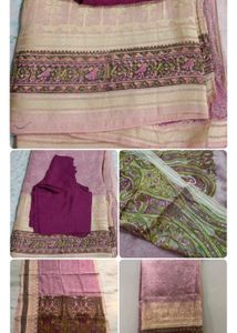 Pure Kota Pink Saree &amp; Blouse