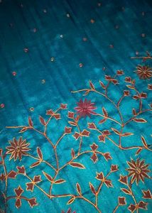 Beautiful Embroidery Flower Design Saree