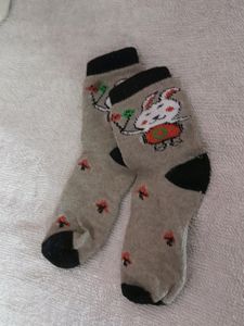 Baby Socks , Woollen (Winter Material With Cartoon Prints (