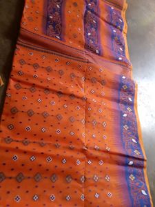 Orange Floral Hard Jamdani