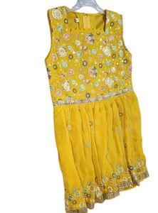 Mustard Embroidered afgani Salwar suit