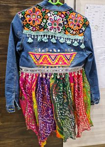 Denim Long Shrug# Navratri Outfit