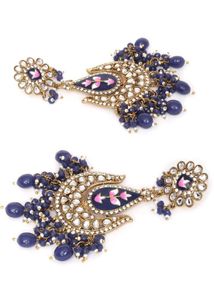Elegant Blue Kunda Earrings set  Bye1 Get1