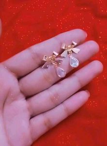 Bow Drop Earrings quantity one piece