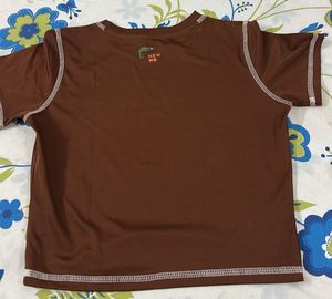 Brown Graphic Cropped Tee