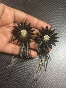 Statement Flower Chain Earrings