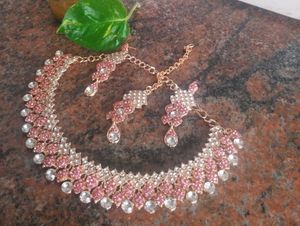 Pink & White Stone Jewelry Set