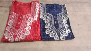 Embroidered Cotton Nighty Maxi For Ladies