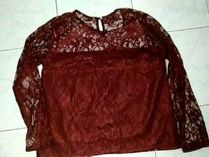 Elegant Maroon Lace Top
