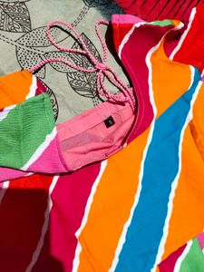 Colorful Striped Anarkali Dress