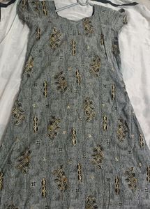 Grey & Black Kurti With Lining