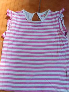 Striped Ruffle Sleeve Top