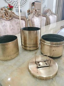 Vintage Brass Tiffin Set Of 3 Container